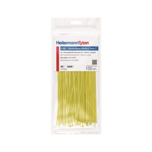 Cable tie inside serrated, 200.0x2.5mm, ⌀1.5-55.0mm, yellow, 100pcs.