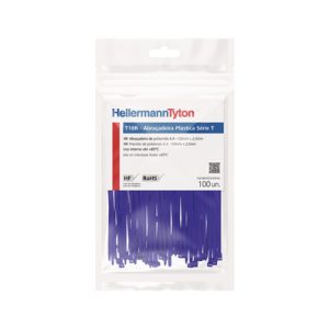 Cable tie inside serrated, 100.0x2.5mm, ?1.5-22.0mm, blue, 100pcs.
