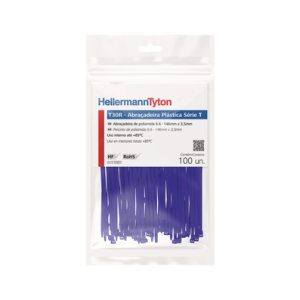 Cable tie inside serrated, 146.0x3.5mm, ⌀1.5-35.0mm, blue, 100pcs.