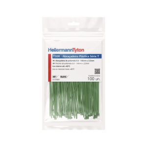 Cable tie inside serrated, 146.0x3.5mm, ?1.5-35.0mm, green, 100pcs.
