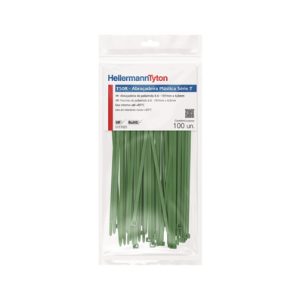 Cable tie inside serrated, 197.0x4.6mm, ⌀1.5-50.0mm, green, 100pcs.