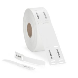 Cable tag, ladder-style, thermal transfer print, 124.0x18.0mm, white, reel=300pcs.
