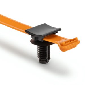 Fixing tie for hole (round), ⌀9.4-82.6mm, orange/black, 100pcs.