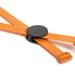 Fixing tie, inside serrated, ?9.525-104.1mm, black/orange, 500pcs.