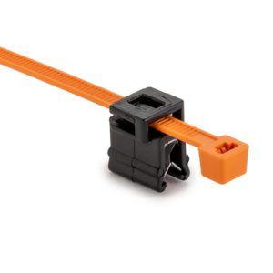 Fixing tie for edge, inside serrated, ⌀4.0-45.0mm, orange/black, 500pcs.