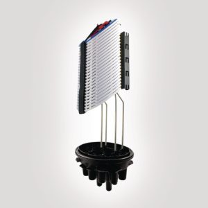 FDN 16 port B length tubed closure with basket and 24 x SMF SE-A 3A splice trays