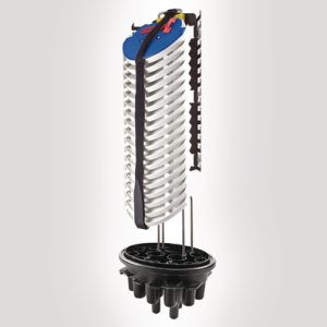 FDN 16 port A length tubed closure with basket and 18 x multi-ribbon moulded splice holder trays