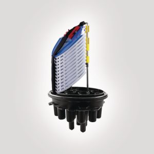 FDN 16 port A length tubed closure with 12 x NZDF SE-A 3A splice trays
