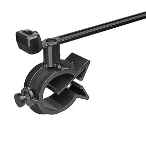 Fixing tie with pipe/tube holder, inside serrated, ?2.0-50.0mm, black, 250pcs.