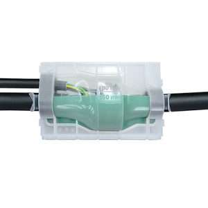 Cast resin joint, Parallel P, 4 x 35mm? to 4 x 150mm?, L=300mm, 1950 ml, Polyurethane resin (PUR) green