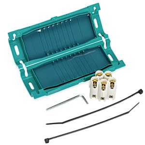 Gel cable joint, 9-22mm, 3 x 6mm? to 5 x 16mm?, L=180mm, Polypropylene (PP)/Silicone (SI), green