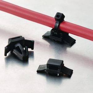 Cable tie mount for hole (round), Wmax=5.0mm, T=1.0-2.6mm, ?6.0 - 7.5 mm, black, 100pcs.