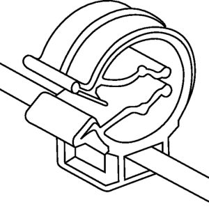 Fixing tie with pipe/tube holder, inside serrated, ?4.0-30.0mm, black, 500pcs.