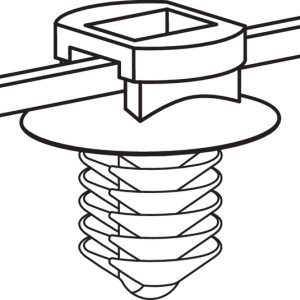 Fixing tie for hole (round), inside serrated, natural, 1000pcs.