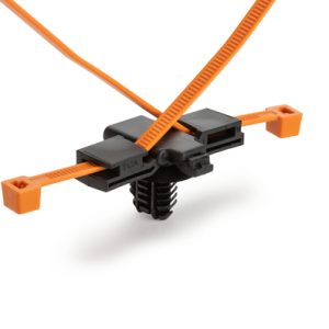 Fixing tie for hole (oval), ?1.5-50.0mm, orange/black, 500pcs.