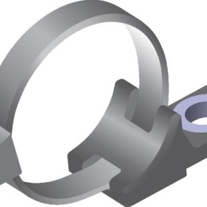 Fixing tie for screw fixation, inside serrated, ⌀15.0-50mm, black, 100pcs.