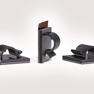 Cable clip for adhesive use/with pipe/tube holder, Dmax=8.0mm