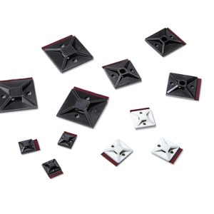 Cable tie mount for adhesive use, Wmax=10.0mm, ?4.7 mm, black, 100pcs.