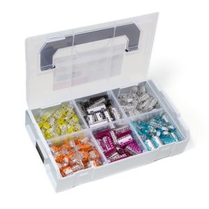 Push-in wire connector, 0.5 to 2.5 mm? solid wires / 1.0 to 2.5 mm? stranded wires, transparent, 350pcs.