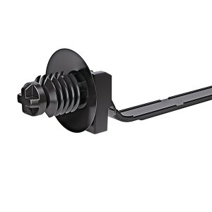 Fixing tie for hole (round), outside serrated, ?1.6-30mm, black, 500pcs.