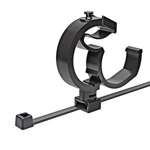 Fixing tie with pipe/tube holder, inside serrated, ?45.0mm, black, 500Set