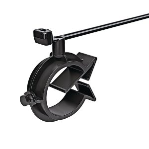 Fixing tie with pipe/tube holder, inside serrated, ?2.0-35.0mm, black, 500pcs.