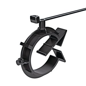 Fixing tie with pipe/tube holder, ⌀2.0-35.0mm, black, 250pcs.