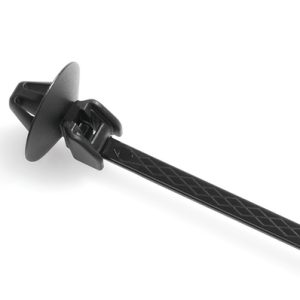 Fixing tie for hole (round), outside serrated, ⌀25mm, black, 1500pcs.