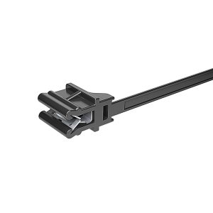 Fixing tie for edge, outside serrated, ⌀35.0mm, black, 500pcs.