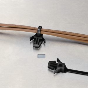 Fixing tie for hole (square), outside serrated, ?1.0-10mm, black, 100pcs.