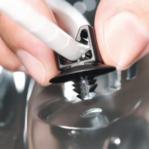 Cable clip for hole (round), ⌀6.5 - 7.0 mm, Dmin=4.3mm, Dmax=5.2mm
