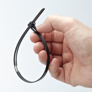 Releasable cable tie, 250x7.4mm, ?2.5-72mm, 200N, black, 100pcs.