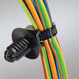 Fixing tie for hole (round), outside serrated, ⌀1.6-30.0mm, black, 500pcs.