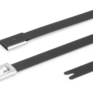 Stainless steel cable tie, ball bearing lock, 838x4.6mm, ?17-254mm, black, 100pcs.