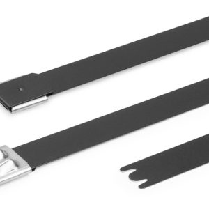 Stainless steel cable tie, ball bearing lock, 754x12.3mm, ?17-225mm, black, 50pcs.