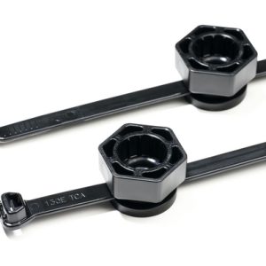 Fixing tie for stud, inside serrated, ?12.0-100.0mm, black, 250pcs.