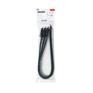Releasable cable tie, 580x28.0mm, ?150mm, 360N, black, 3pcs.
