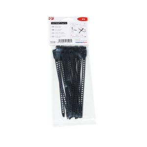 Releasable cable tie, 180x7.0mm, ?10.0-45.0mm, 57N, black, 16pcs.
