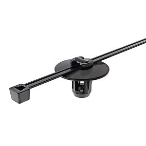 Fixing tie for stud, inside serrated, ⌀1.0-45.0mm, black, 500pcs.