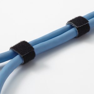 Hook and loop cable tie, 10mx20mm, black, 10m