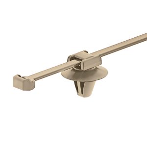 Fixing tie for hole (round), outside serrated, ⌀1.0-32.0mm, beige, 100pcs.