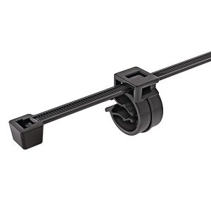 Fixing tie with pipe/tube holder, ?4.0-45.0mm, black, 500pcs.