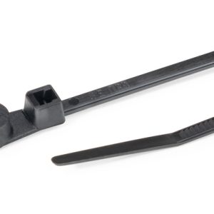 Fixing tie for screw fixation, inside serrated, ?1.5-20.0mm, black, 100pcs.
