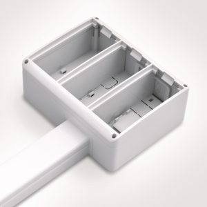 Wiring duct raceway system in self-extinguishing ABS