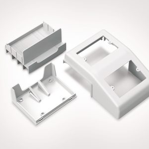Acessory of wiring duct raceway system in self-extinguishing ABS