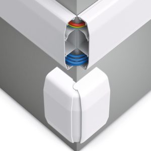 Acessory of wiring duct raceway system in self-extinguishing ABS