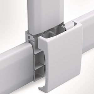 Acessory of wiring duct raceway system in self-extinguishing ABS
