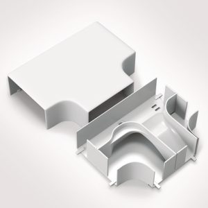 Acessory of wiring duct raceway system in self-extinguishing ABS