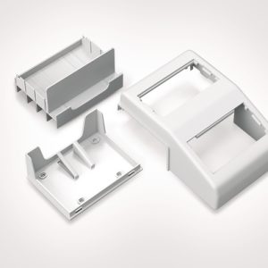 Acessory of wiring duct raceway system in self-extinguishing ABS