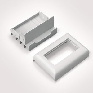 Acessory of wiring duct raceway system in self-extinguishing ABS